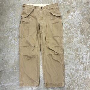 Vintage Polo Ralph Lauren Pants Men 36x31 Kahki Fatigue Cargo Military Tag 36x32